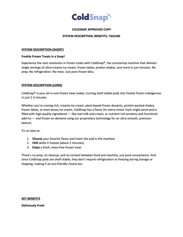 ColdSnap Approved Copy document