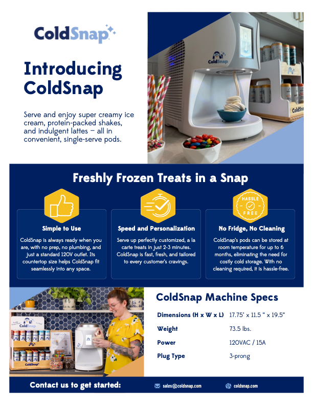 ColdSnap Sell sheet preview