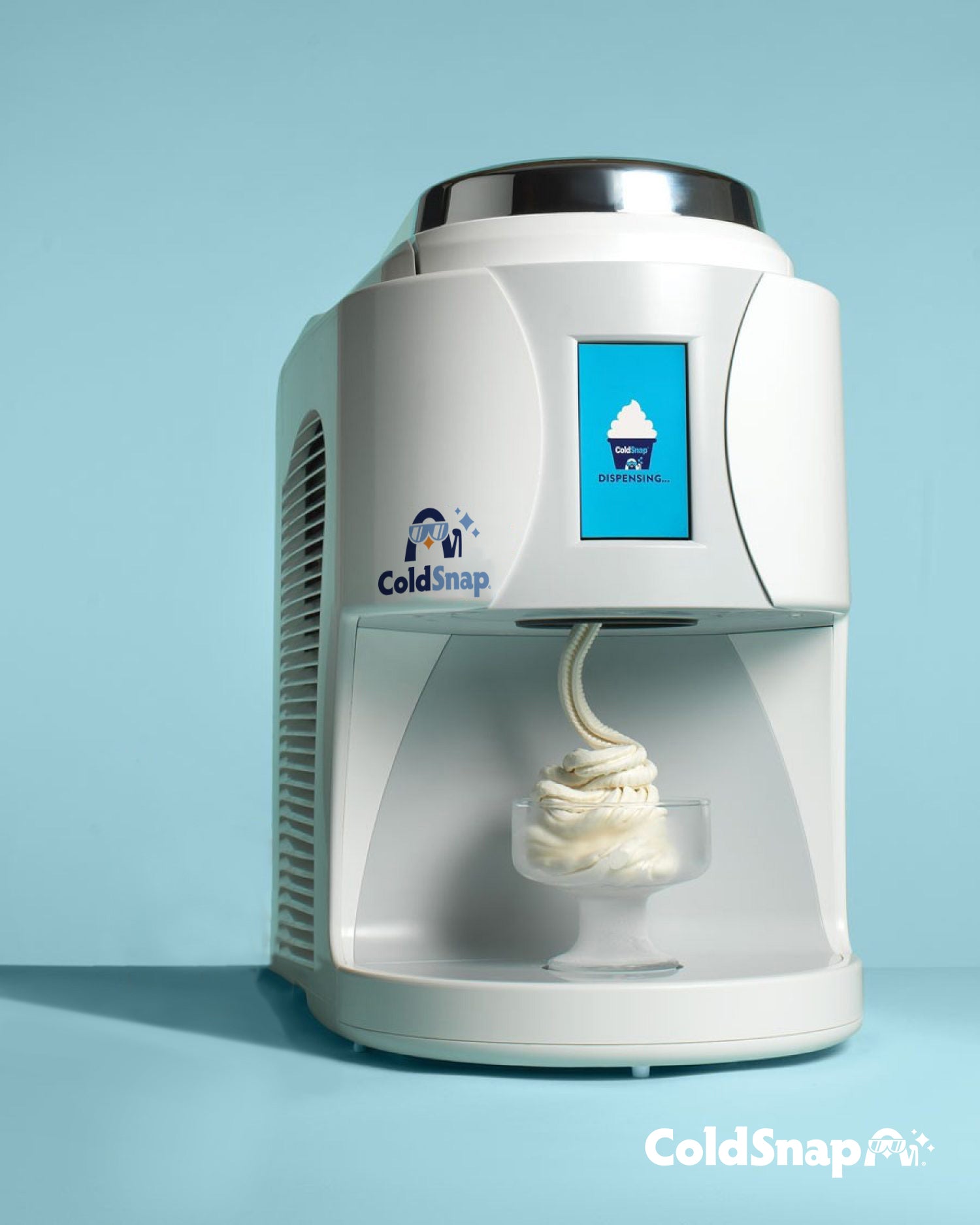 A ColdSnap machine dispensing ice cream.  