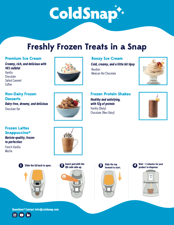 Preview of ColdSnap Menu with instructions document 