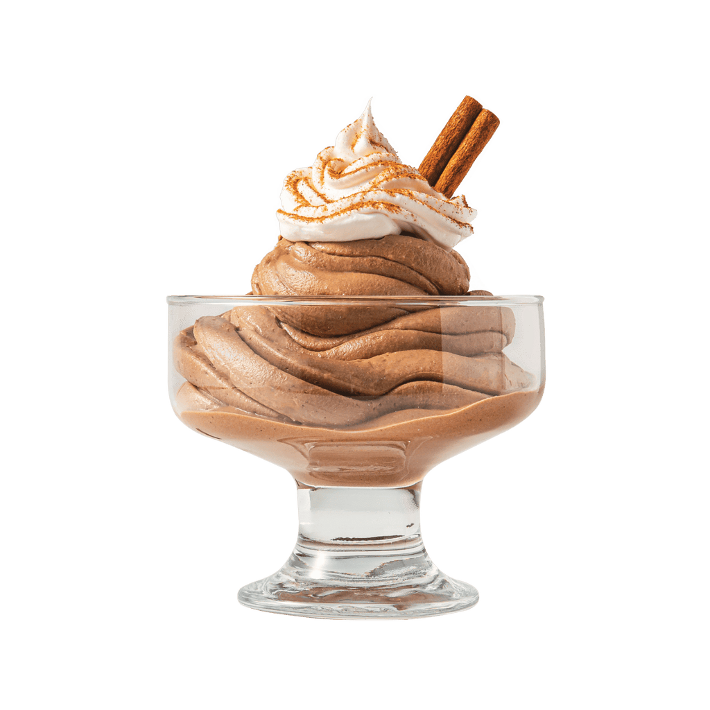 Prepared bowl of ColdSnap® Mexican Hot Chocolate Boozy Ice Cream topped with whipped cream and cinnamon 