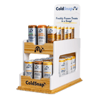 Fully stocked display stand for ColdSnap® frozen treat pods. 